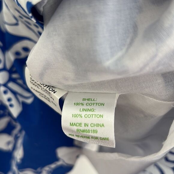 Lilly Pulitzer Strapless Blue and White Floral Mini Dress Size 6 - Picture 8 of 14